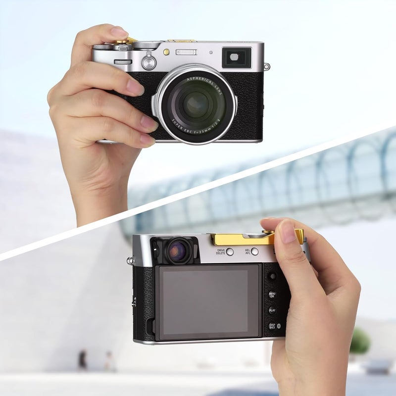 Haoge قبضة الإبهام المعدنية THB-XVG ليد الكاميرا Fujifilm X100VI Fujinon X100V ملحقات الكاميرا حذاء ساخن ذهبي - Image 2